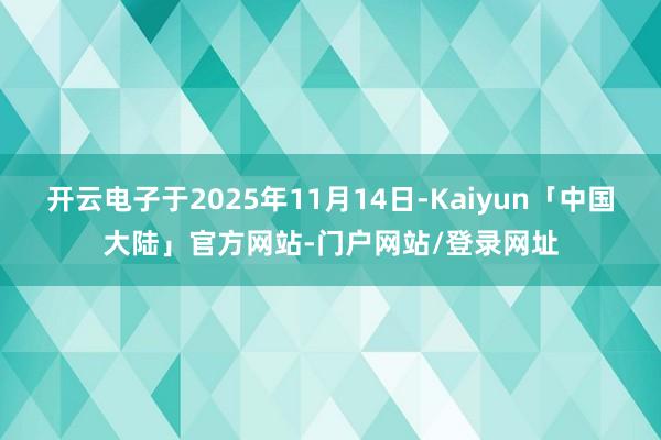 开云电子于2025年11月14日-Kaiyun「中国大陆」官方网站-门户网站/登录网址
