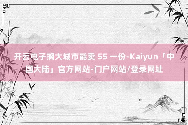 开云电子搁大城市能卖 55 一份-Kaiyun「中国大陆」官方网站-门户网站/登录网址